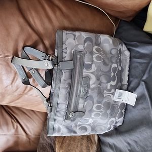 Coach Penelope Optic Jacquard Signature Grey Tote